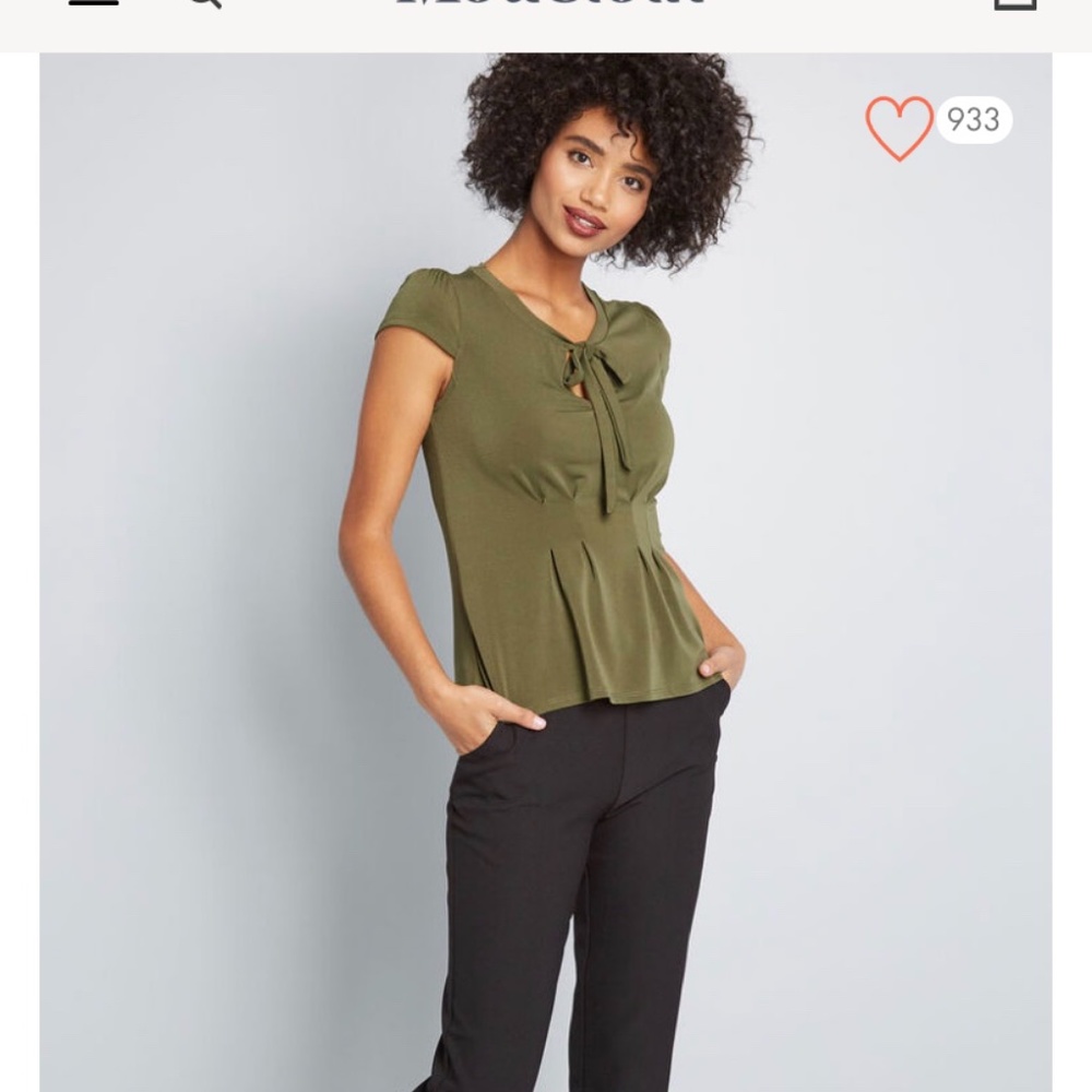ModCloth Opportunity Olive Blouse